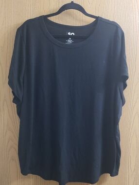 SO Black Short Sleeve Crewneck Tee Top
